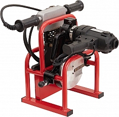 Нагреватель и торцеватель в боксе гидравлического стыкового сварочного аппарата для пэ труб Gas Fusion Red-250 Нагреватель и торцеватель в боксе гидравлического стыкового сварочного аппарата для пэ труб Gas Fusion Red-250