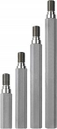 Шестигранные алюминиевые удлинители для алмазной коронки Kern 1 1/4 UNC, 100-200-300-400-500 мм