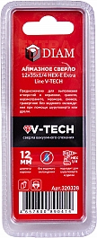 Упаковка алмазных сверел вакуумного спекания Diam Extra Line V-Tech HEX-E 1/4" 12 мм